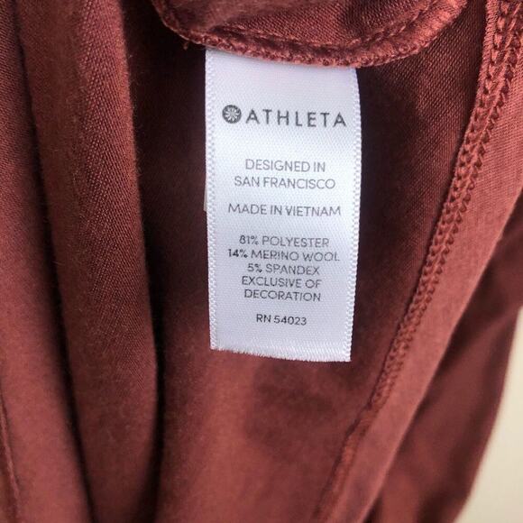 NWT Athleta Industry Turtleneck Stretch Dress Havana Brown Size M Long Sleeves - Picture 8 of 10